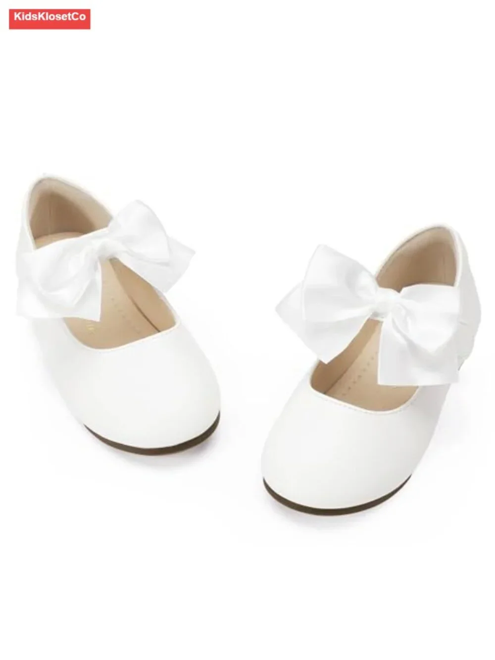 Toddler Girls Bow Mary Jane Ballet Flats with Hook and Loop Straps